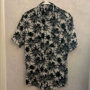 Hawaiian Button-Up Short-Sleeve Shirt Pocket Sz M